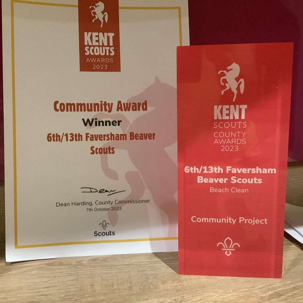 6th/13th Beaver Scouts Celebrate Winning Kent Scout Community Project Award